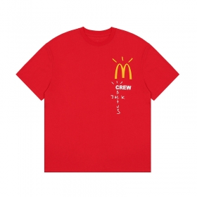 Хлопковая красная футболка от Travis Scott X CACTUS JACK с логотипом