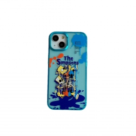 Мультяшный синий чехол для телефонов iPhone с принтом The Simpsons