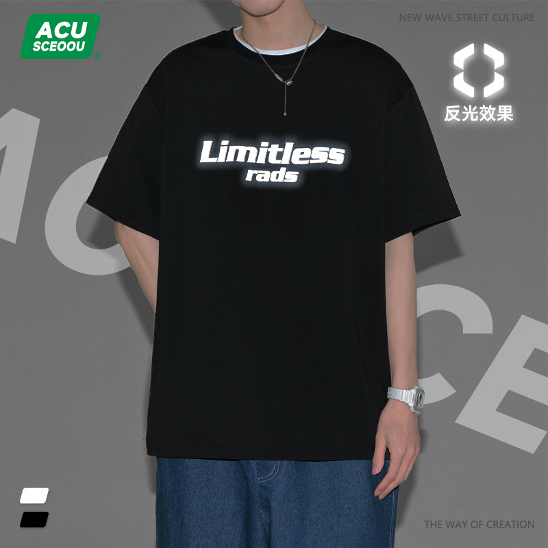 С надписью "Limitleds rads" черная эффектная футболка ACUS