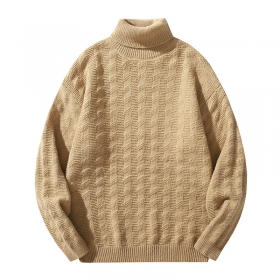 ACUS бежевый свитер с высоким горлом простой и элегантный