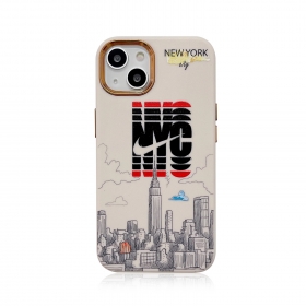 С принтом "Нью-Йорк" белый чехол для телефонов iPhone непрозрачный