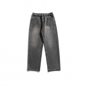 ACUS качественные графитового цвета джинсы с потертостями