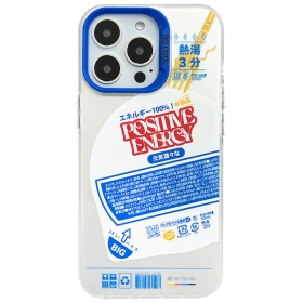 Прозрачный чехол для телефонов iPhone с синим принтом с надписями