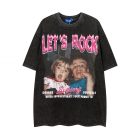 Базовая чёрная футболка Let's Rock с принтом на груди "Дети"