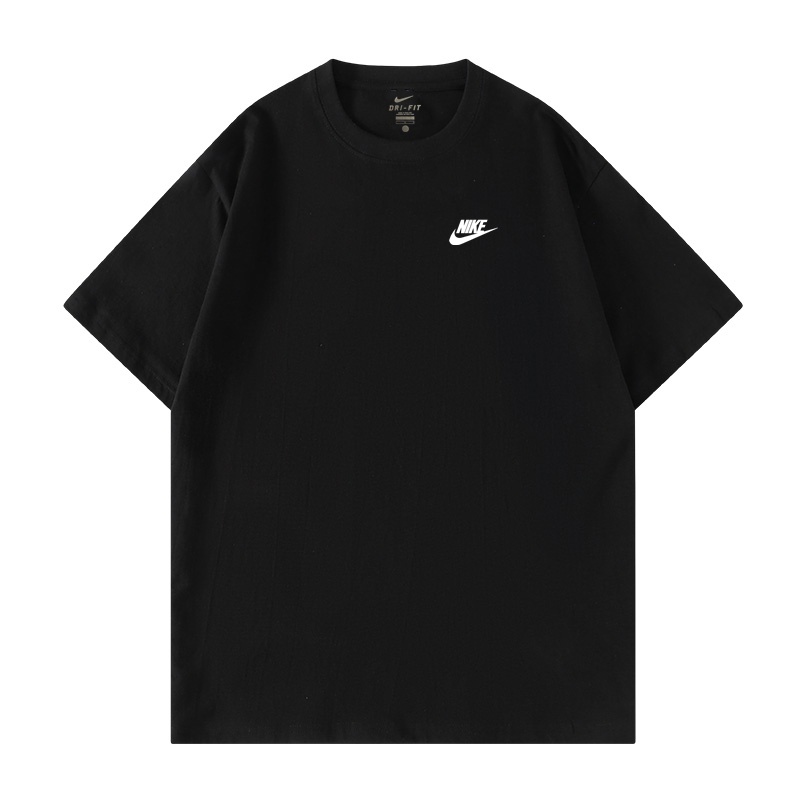 Унисекс чёрная хлопковая футболка с вышитым лого Nike
