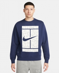Трендовый темно-синий Nike свитшот с округлым вырезом