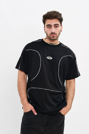 Футболка Corteiz чёрного цвета с рефлективными полосами в наличии