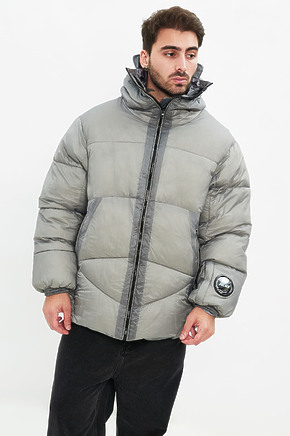 Пуховик серого цвета C.P Company x Palace в наличии