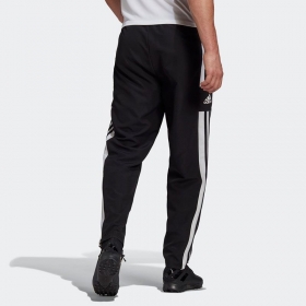 Эластичные чёрные спортивные штаны Adidas зауженные внизу