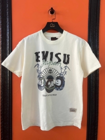 Стильная с 3-мя японскими матрешками футболка Evisu белая