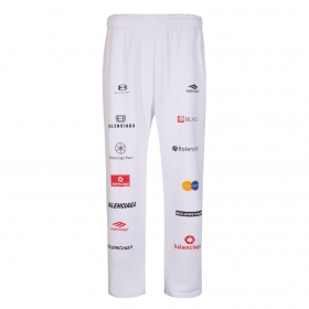 Изысканные штаны Balenciaga с логотипами бренда белого цвета