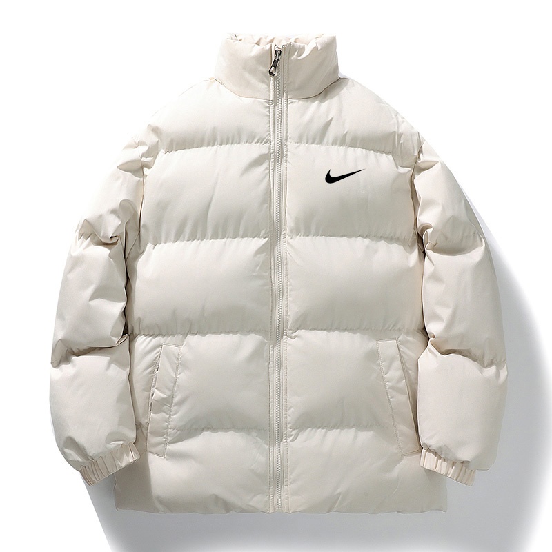 Бежевая дутая куртка Nike Swoosh