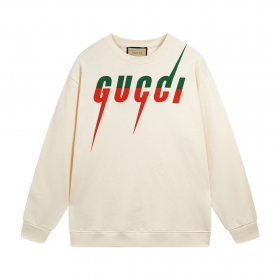 Удобное практичное худи Gucci с округлым вырезом бежевого цвета
