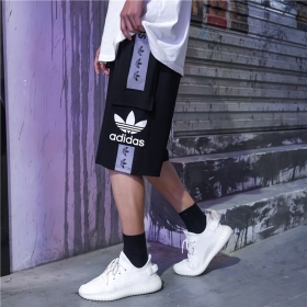 Удлинённые чёрные рефлектив спортивные шорты Adidas