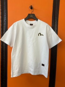 Базовая белая футболка Evisu с круглым вырезом горловины