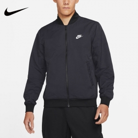 Чёрная стильная Nike спортивная куртка с манжетами и воротником стойка