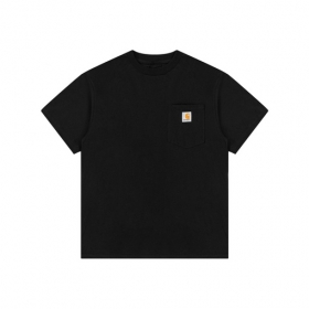 Базовая чёрная футболка Carhartt с нашитым карманом и лого