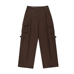 Хлопковые коричневые штаны карго от бренда UNINHIBITEDNESS