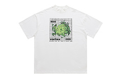 Базовая белая футболка с принтом "портал в измерение" vortex