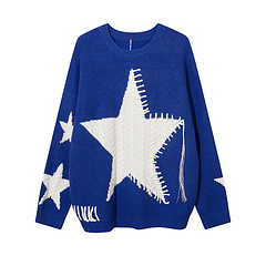 Привлекательный свитер Smoking Time синий с большой звездой