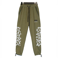 Спортивные штаны Amiri цвета хаки с брендовым рисунком "белые кости"