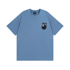 Светло-голубая футболка Stussy с рисунком "шар №8"