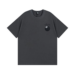 Stussy футболка серого цвета с фирменным лого "шар №8"