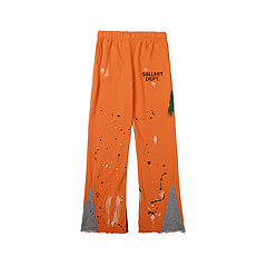 GALLERY DEPT оранжевые штаны с яркими пятнами и карманами