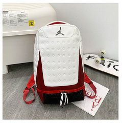 Рюкзак Nike Air Jordan качественный бело-красного цвета