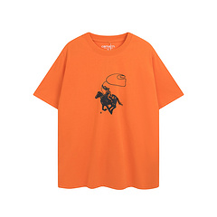 Оранжевая футболка от бреда Carhartt с принтом "ковбой на коне"