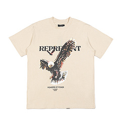 Бежевая футболка Represent с принтом в виде орла на груди