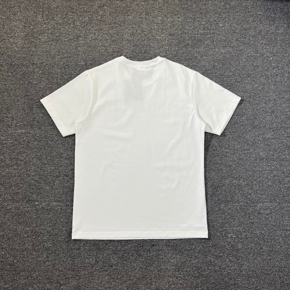 Белая Bape футболка с коричневым принтом из натурального материала