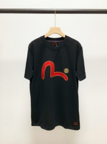 Удлинённая чёрная футболка с логотипом Evisu на спине