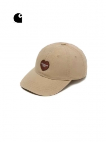 Повседневная с логотипом Carhartt бежевая кепка с изогнутым козырьком