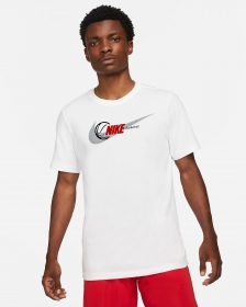 Трендовая Nike Air белая футболка выполнена из мягкой хлопковой ткани