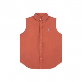 Рубашка без рукавов Polo Ralph Lauren на пуговицах цвет-кирпичный