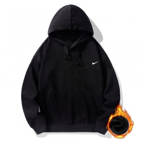 Чёрный утепленный худи Nike Swoosh c маленьким лого