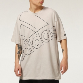 Бежевая удлинённая Adidas футболка со спущенным рукавом