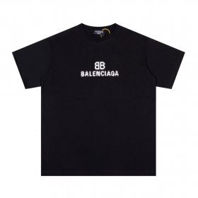 BALENCIAGA футболка в черном цвете с размытым принтом