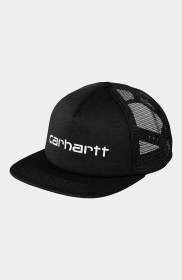 Чёрная от бренда Carhartt кепка с сеткой и регулировкой объёма