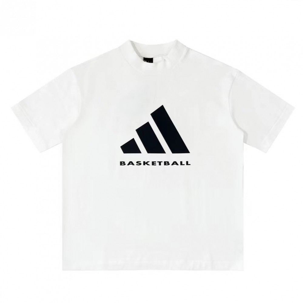 Adidas белая футболка с лого и надписью "BASKETBALL"