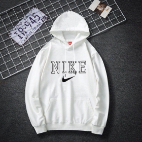 Белого-цвета с лого Nike свободного кроя с капюшоном на завязках худи