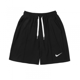 Чёрные Nike шорты на резинке со шнурком и вышитым логотипом