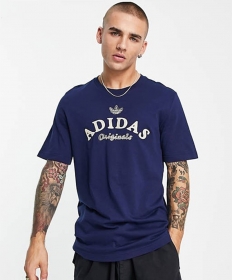 Синяя футболка Adidas свободного кроя с коротким рукавом