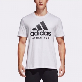 Спортивная белая футболка Adidas прямого кроя с коротким рукавом