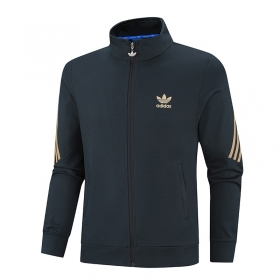 Тёмно-синяя с логотипом Adidas эластичная олимпийка