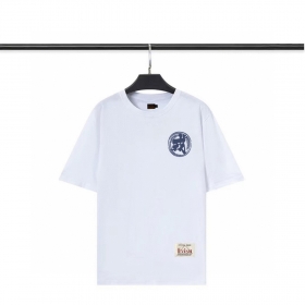 Летняя базовая футболка Evisu с синим принтом белого-цвета