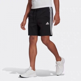 Шорты мужские повседневные Adidas чёрные с полосками по бокам