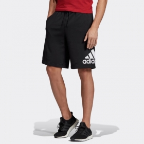 Брендовые шорты с надписью Adidas выполнены в черном цвете
