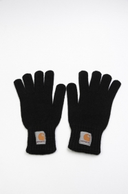 Вязаные перчатки Carhartt черного цвета с нашивкой бренда